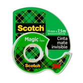 CINTA INVISIBLE SCOTCH MAGIC + DISPENSADOR 19MMX7 5M | 1 UNIDADES | (SCOTCH)